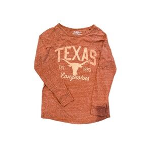Three Square Texas Longhorns Womens Large Burnt Orange Raglan‎ Long Sleeve Tee